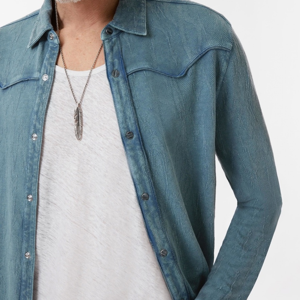 John Varvatos Teal Casual Button Down Shirt